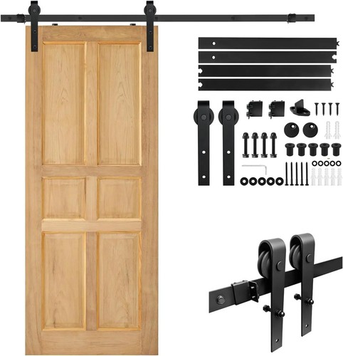 6ft 183cm black sliding barn - black,