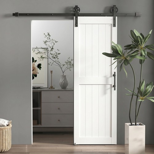 Homcom 152 4cm sliding barn - sliding,