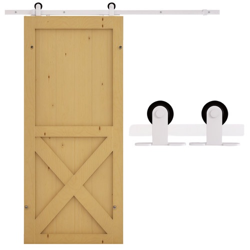 Homcom 6ft steel sliding barn - sliding,