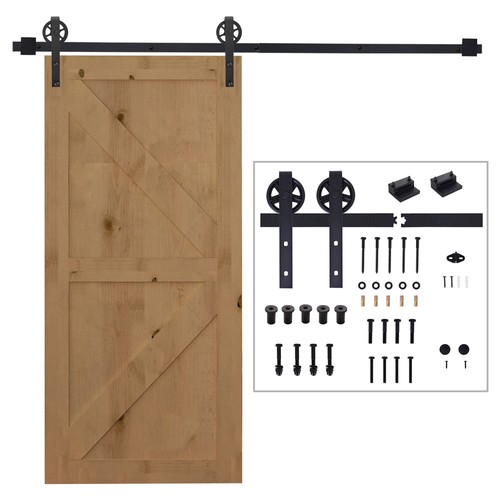Homcom 6ft sliding - wood, barn
